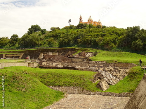 church and zona arqueológica de Cholula, Mexico