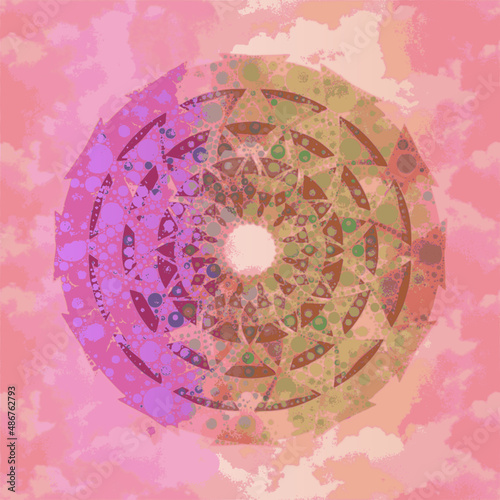 Mandala in pastels, meanly pink and related colors