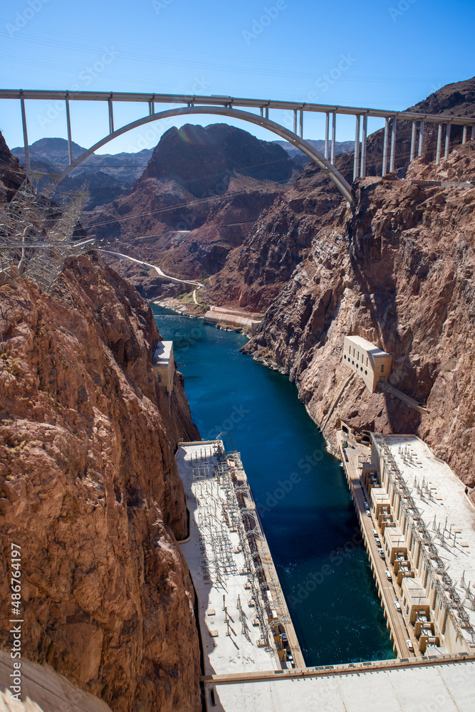 View from the Hoover Dam in Nevada, USA