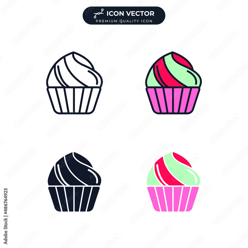 Cupcake icon symbol template for graphic and web design collection logo vector illustration Cupcake icon symbol template for graphic and web design collection logo vector illustration
