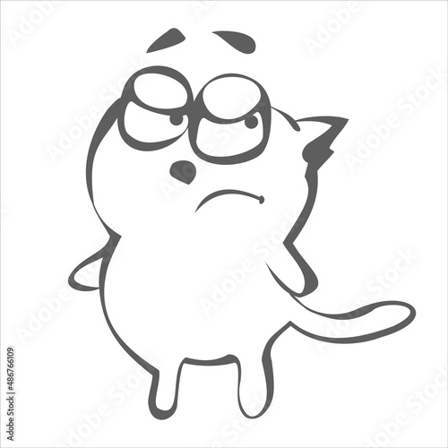 Cute cartoon cat. Vector illustration. Vector cartoon character. 