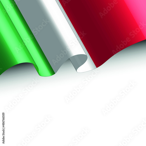 Background with italy wavy flag on white