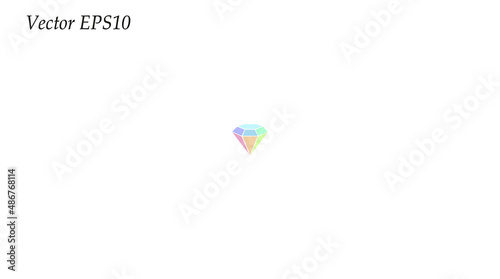 Diamond multicolored icon, flat desing element, brilliant logo, vector EPS10. Illustration, isolated on white.