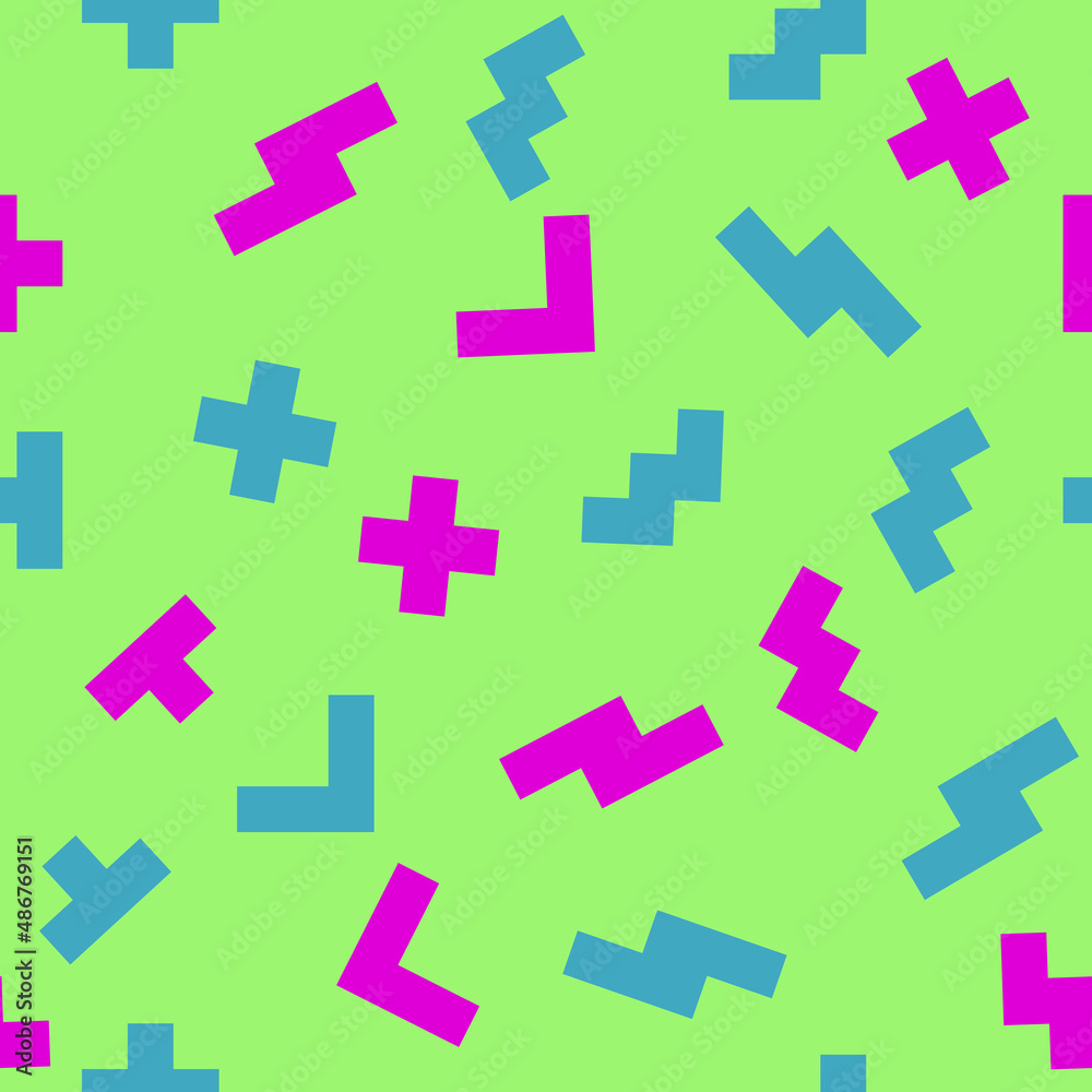 Abstract seamless colorful pattern in trendy memphis style. Background for printing brochure, poster, vintage textile design, cover, banner. Retro 80's - 90's style. Eps 10 vector illustration. Abstract seamless colorful pattern in trendy memphis style. Background for printing brochure, poster, vintage textile design, cover, banner. Retro 80's - 90's style. Eps 10 vector illustration.