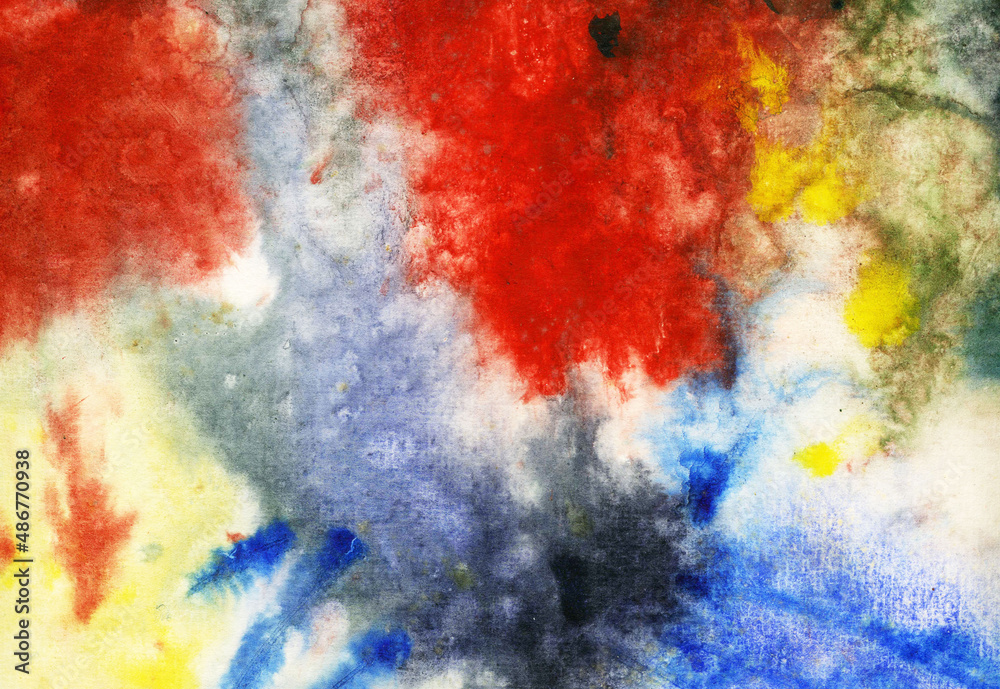 Hand drawn abstract Watercolor background. Scan of hand painting on textured paper. Template for your design works.