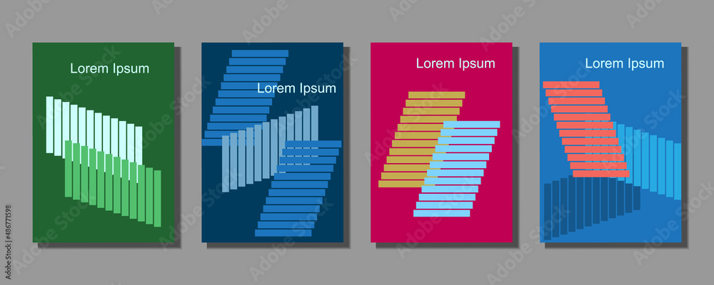 Covers templates set with graphic geometric elements. Applicable for brochures, posters, covers and banners. Eps 10 vector illustration. Covers templates set with graphic geometric elements. Applicable for brochures, posters, covers and banners. Eps 10 vector illustration.