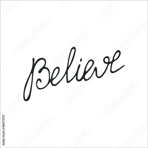 Hand-drawn Christian inscription and word 