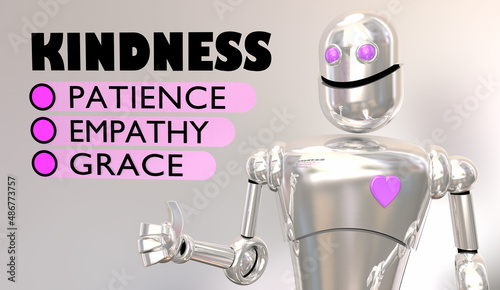фотографія Kindness Robot Choose Grace Empathy Patience Be Nice to Others 3d Illustration