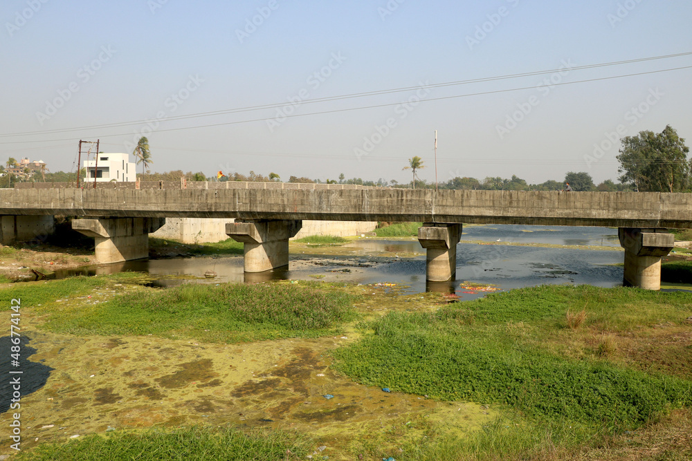 Landscape view of bridge on river