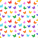 Pattern of butterflies. For background, wallpaper, banner, wrapping paper, textiles, postcards Simple flat vector illustration