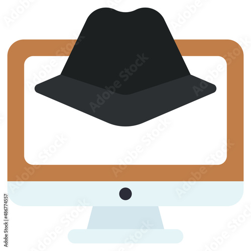 A premium download icon of computer hacker

