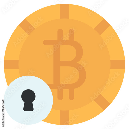 An icon design of bitcoin security

