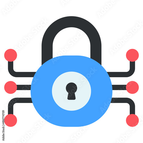 An eye catching design icon of network security

