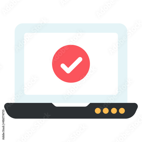 Trendy vector design of verified laptop

