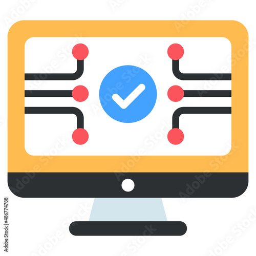 Modern design icon of verified system


