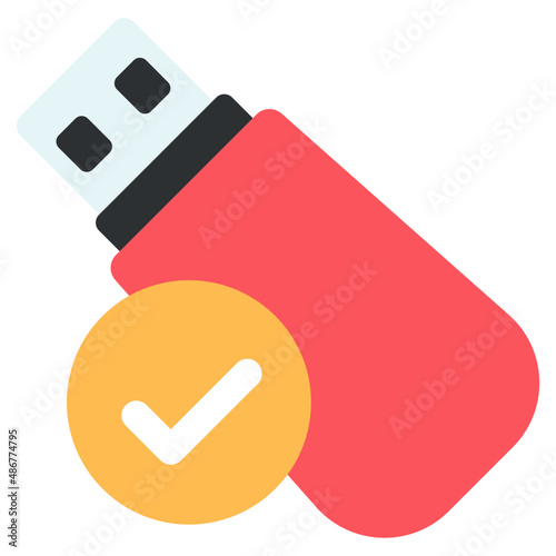 A creative design icon of verified Usb 

