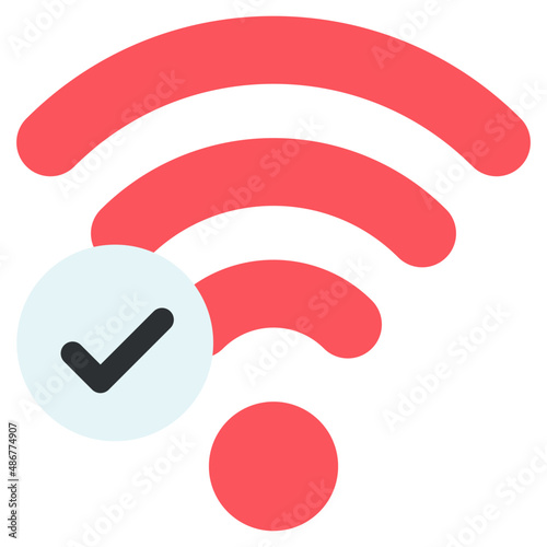 A unique design icon of verified wifi


