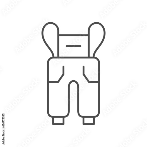 Overall or coverall line outline icon