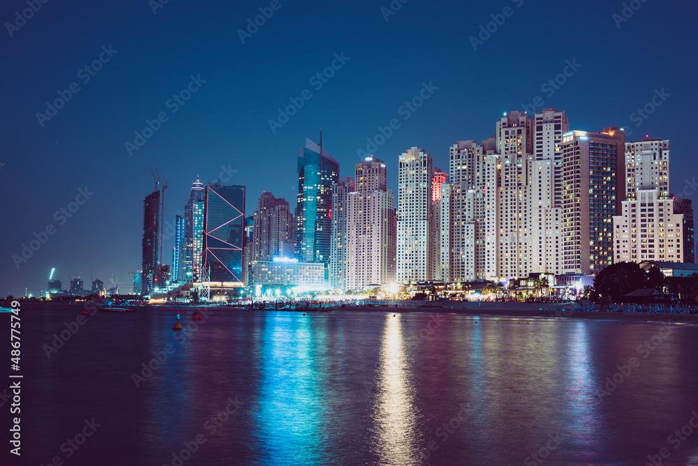 Fototapeta premium Dubai embankment at night