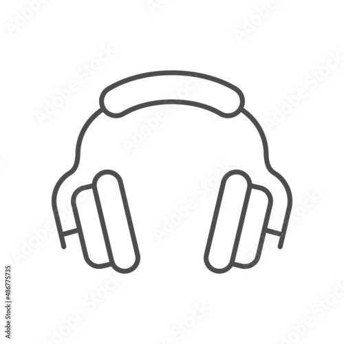 Protective headphones line outline icon