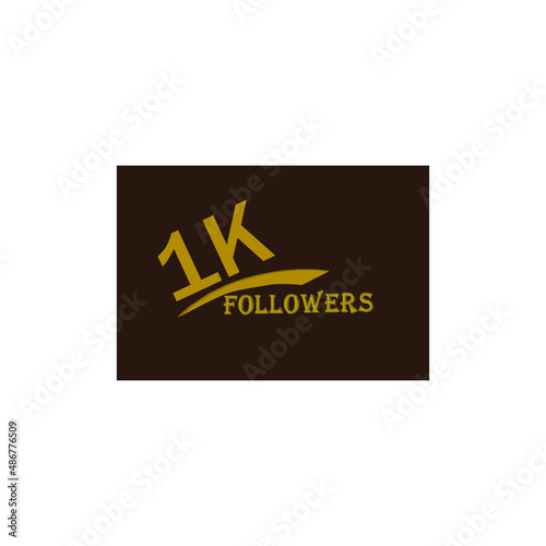 1k follower yellow brownish banner & vector art
