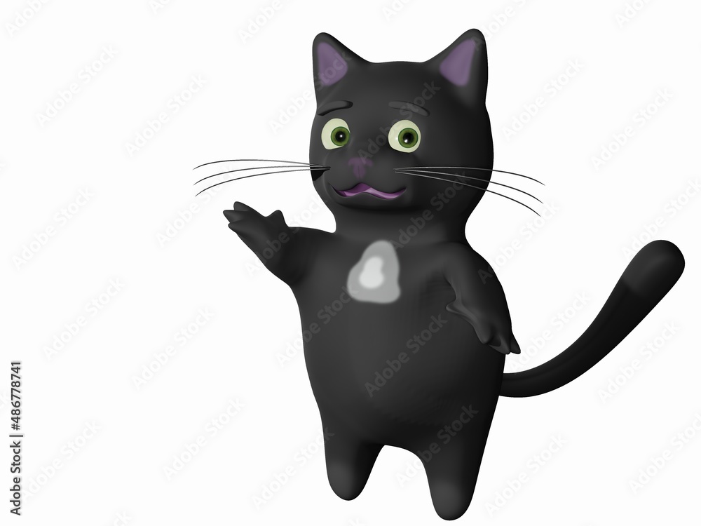 Fototapeta premium Cat and White background