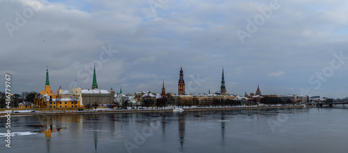 panorama of old Riga view across the river3