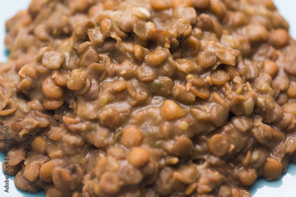 Lentils portion. Lentils portion.