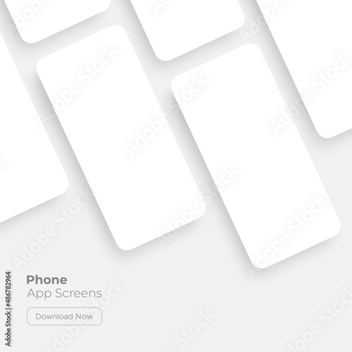 Blank Mobile App Screens Mockup for Your Apps. Vector Illustration