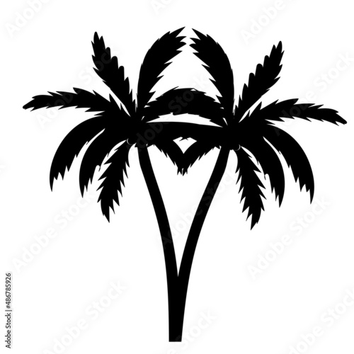 palm tree black silhouette  isolated vector