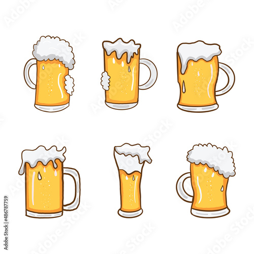 Beer mug vector set clipart Vector