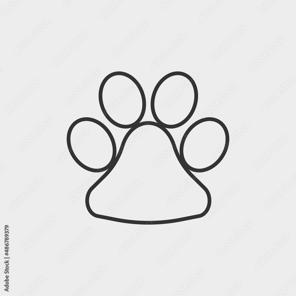 Paw print vector icon illustration sign Paw print vector icon illustration sign