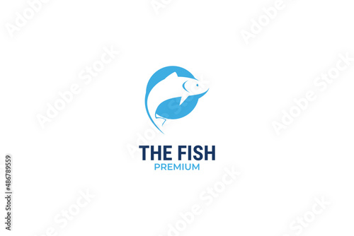 Fish logo design template, seafood restaurant logotype, fish farm icon
