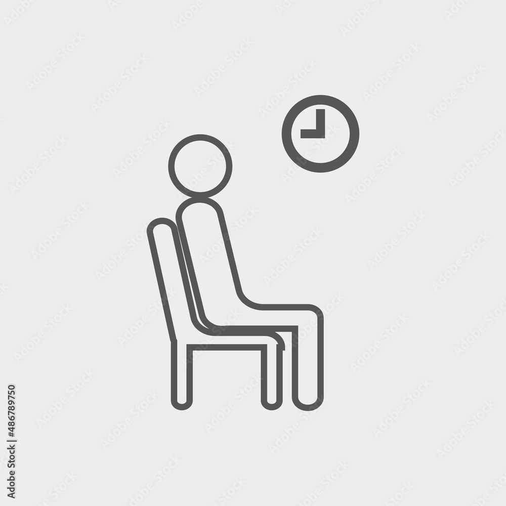 Sitting on chair vector icon illustration sign Sitting on chair vector icon illustration sign