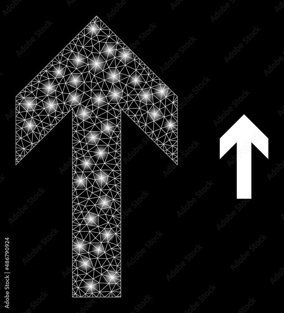 Up direction icon and bright net mesh up direction structure with