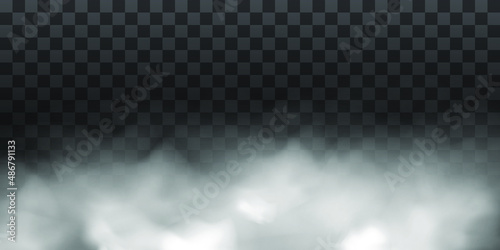 Fog or smoke isolated transparent special effect. White vector cloudiness, mist or smog background. Vector illustration PNG
