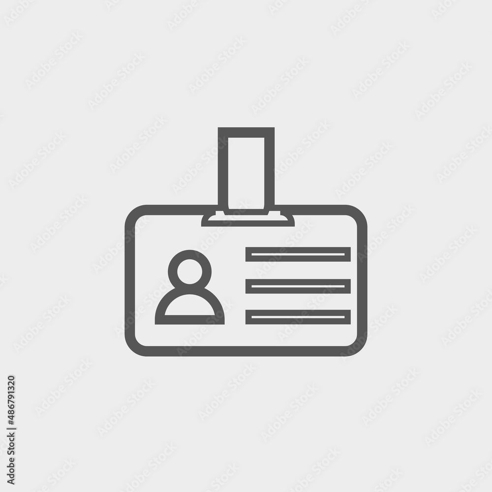 Identity card vector icon illustration sign Identity card vector icon illustration sign