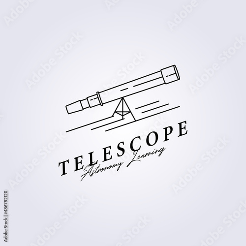 isolated minimal line telescope logo icon vector illustration design template