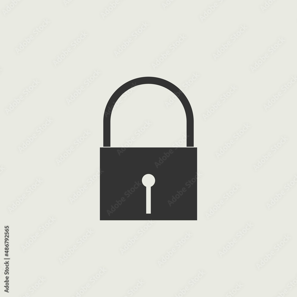 Lock vector icon illustration sign Lock vector icon illustration sign