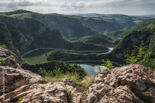 View of the canyon of the river Uvac in southwestern Serbia photo