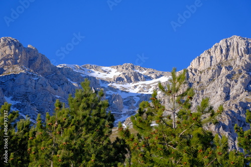 Mountain scene at  Sirente Velino Natural Regional Park in Abruzzo, Italy photo