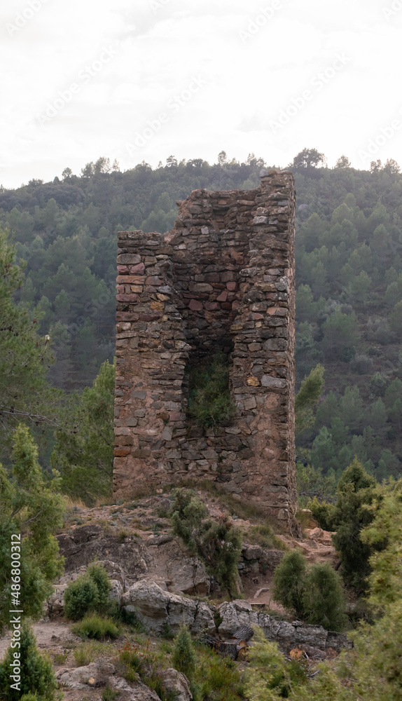 torre y ruinas del castillo de benali, situado en el municipio de Ain , en la provincia de Castellón de la plana , comunidad valenciana , España .