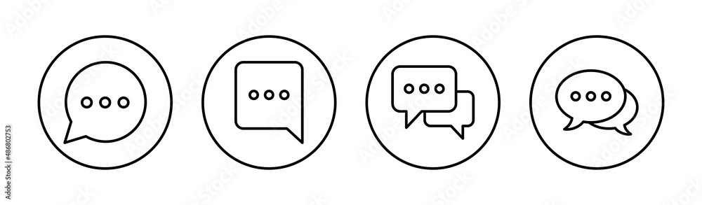 Chat icons set. speech bubble sign and symbol. comment icon. message Chat icons set. speech bubble sign and symbol. comment icon. message
