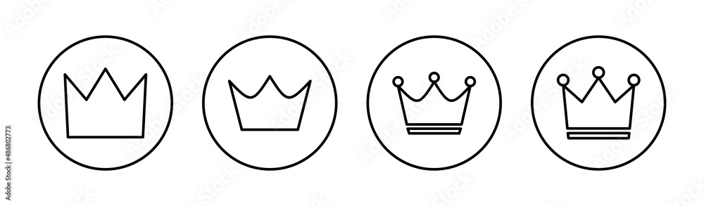 Crown icons set. crown sign and symbol