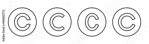 Copyright icons set. copyright sign and symbol