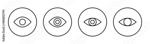 Eye icons set. Eye sign and symbol. Look and Vision icon.