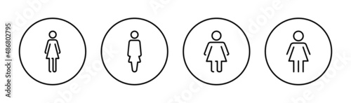 Female icons set. woman sign and symbol