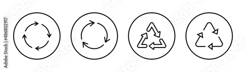Recycle icons set. Recycling sign and symbol.