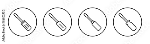 Screwdriver icons set.tools sign and symbol