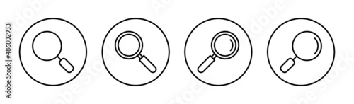 Search icons set. search magnifying glass sign and symbol